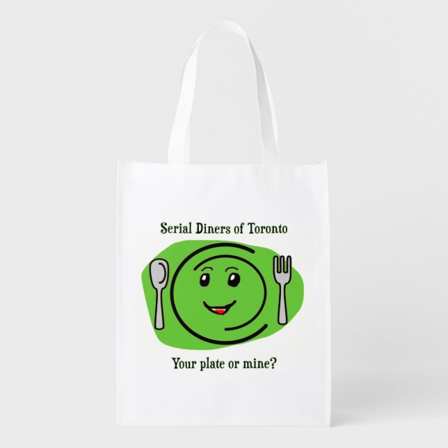 Serial Diners2 - the Plate Reusable Grocery Bag (Front)