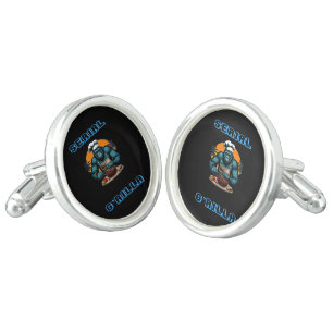 Serial G'rilla Master BBQ Griller Fun Pun Cufflinks