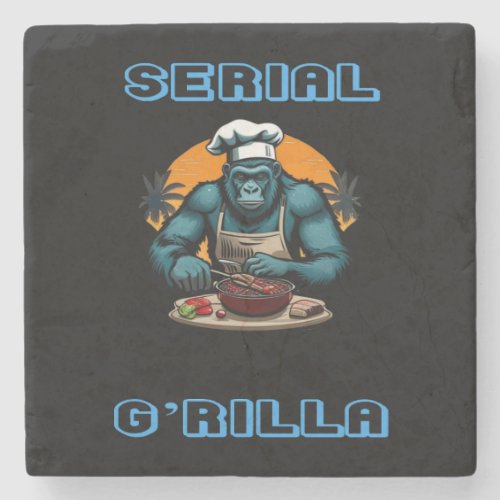 Serial Grilla Master BBQ Griller Fun Pun Stone Coaster