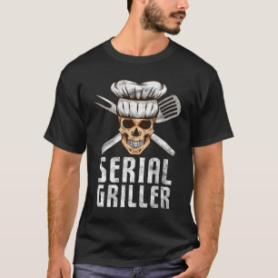 Serial Griller BBQ Distressed Design Funny T-Shirt