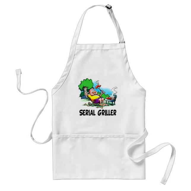 Serial Griller BBQ Fanatic Adult Apron (Front)