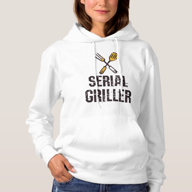 Serial griller Grill BBQ master Grill cutlery Hoodie (Front)