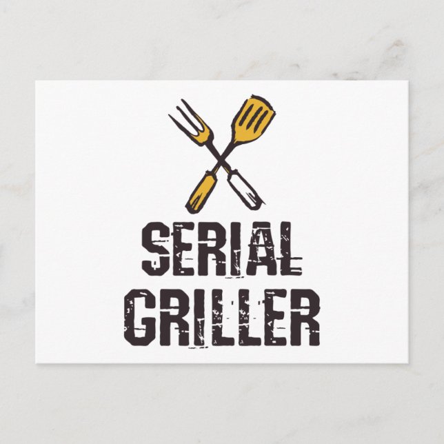 Serial griller Grill BBQ master Grill cutlery Postcard (Front)