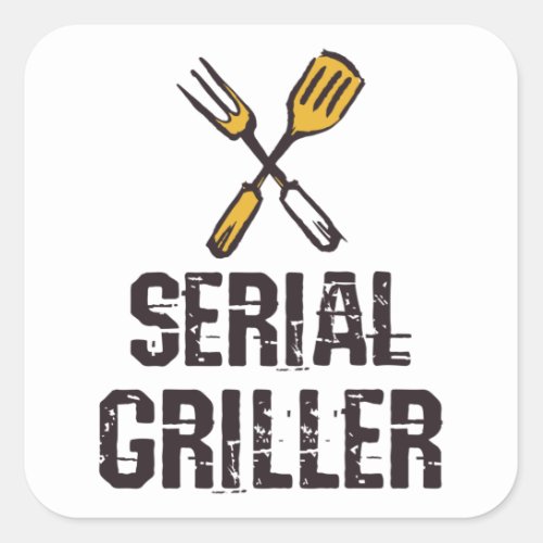 Serial griller Grill BBQ master Grill cutlery Square Sticker