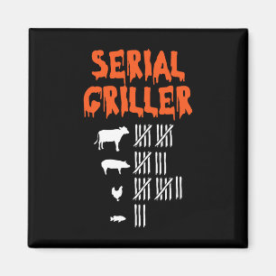 Serial Griller Lazy Halloween Costume Funny Bbq Ch Magnet