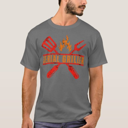 Serial Griller Vintage Distressed Funny Grill Dad  T_Shirt