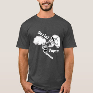 Serial Vaper Vaping Skull and Bones T-Shirt