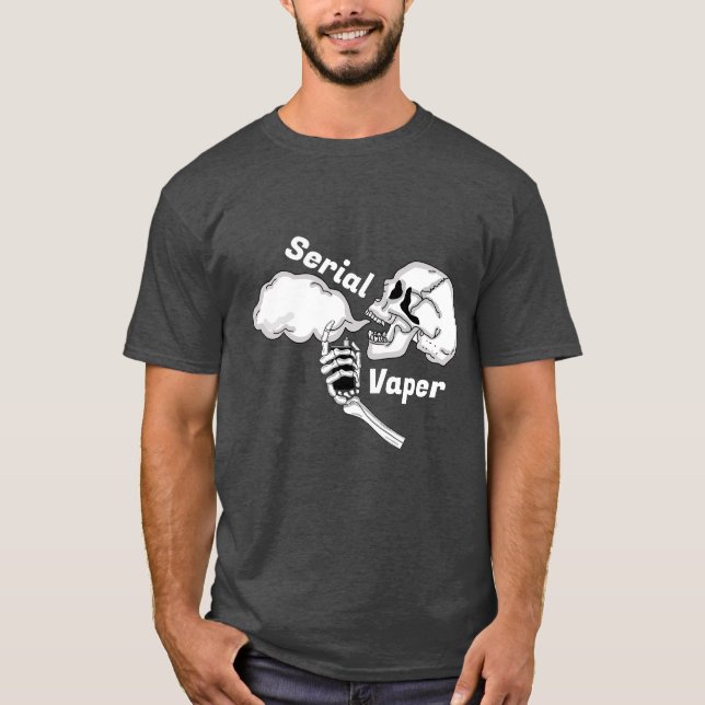 Serial Vaper | Vaping Skull and Bones  T-Shirt (Front)