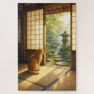 series_3_2｜Morning Tatami Tabby Cat Japanese Art Jigsaw Puzzle
