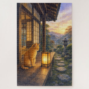 series_3_8｜Gazing Lantern Tabby Cat Japanese Art Jigsaw Puzzle