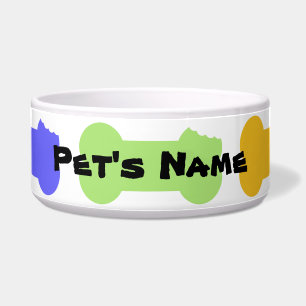 Series Chewed Bones Personalized Dog Bowl 2