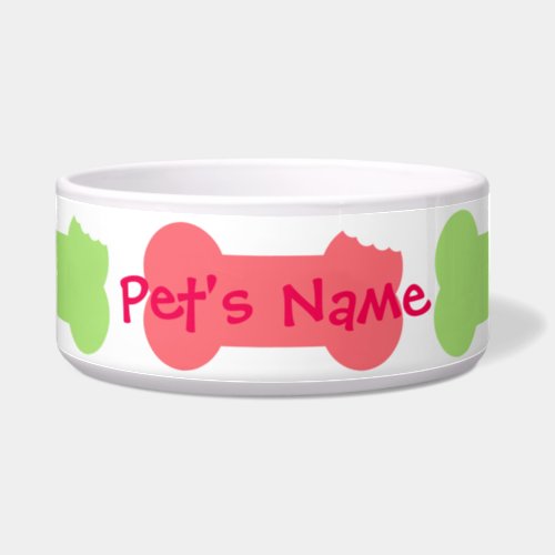 Series Chewed Bones Personalized Dog Bowl 4