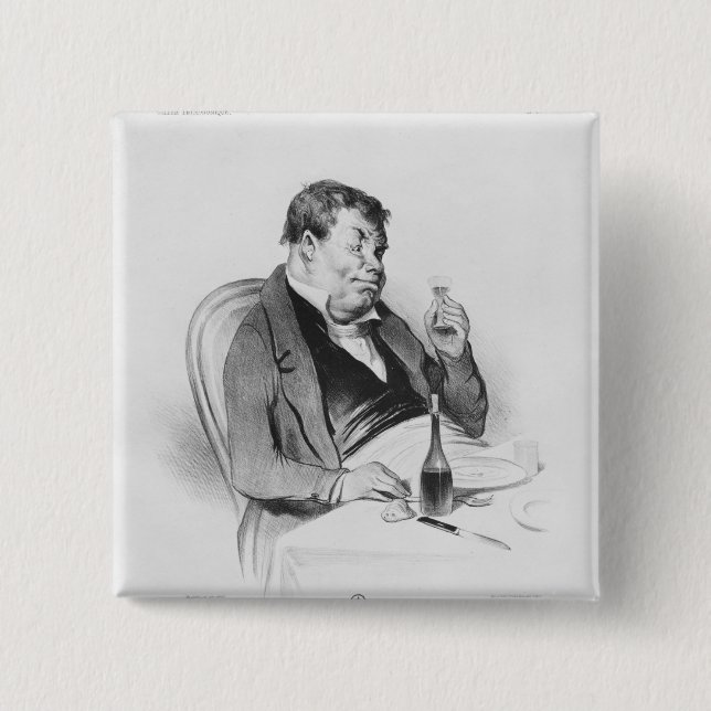 Series 'Galerie physionomique', Bordeaux Pinback Button (Front)