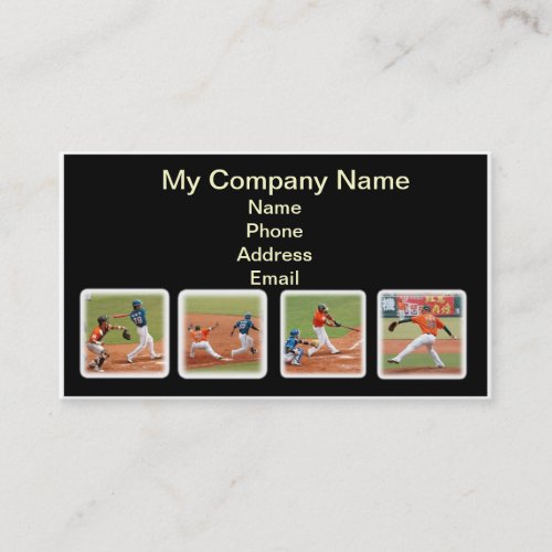 Series of Baseball Images Business Card