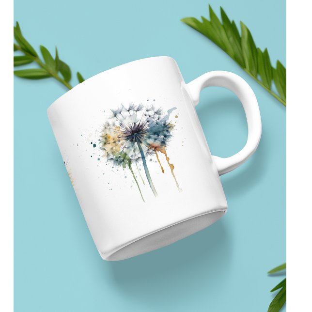 series of colorful watercolor dandelions coffee mug (Creator Uploaded)