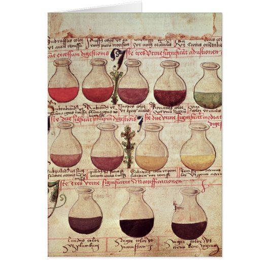 Series of flagons for urine analysis cards (Front)
