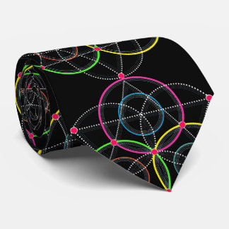Series of Geometric Circles and Lines in Color Neck Tie