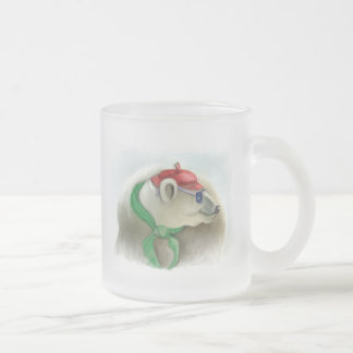 Series of happy animals "8" frosted glass coffee mug