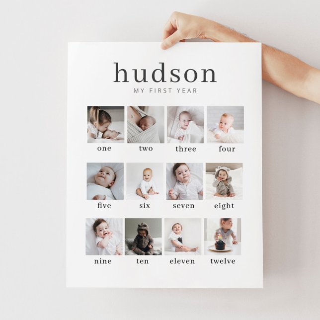 Serif 1st Year 12 Photo Collage with Months Poster (Creator Uploaded)