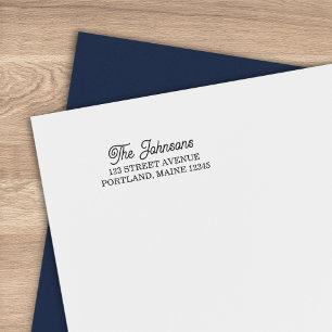 Serif and Classic Cursive Last Name Return Address Self-inking Stamp