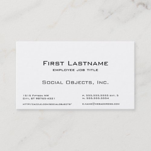 Serif Bank Gothic Template Business Cards