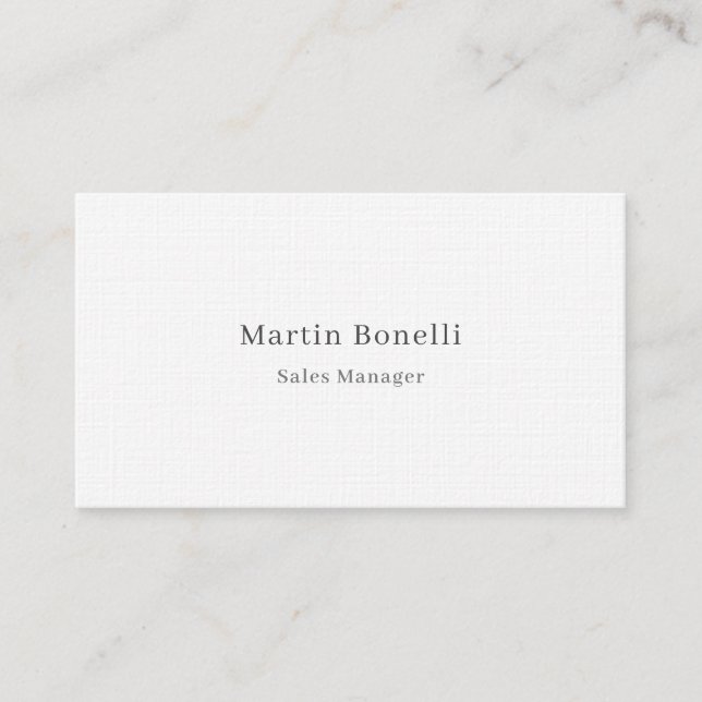 Serif Font Classical Simple Professional Linen Business Card (Front)