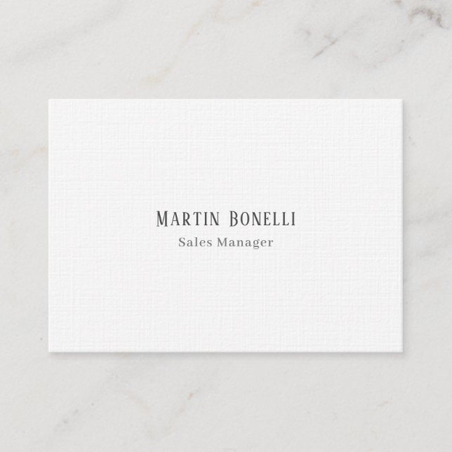 Serif Font Classical Simple Professional Linen Business Card (Front)