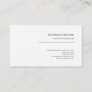 Serif Font Plain Simple Professional Minimalist Business Card