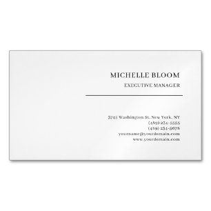 Serif Font Plain Simple Professional Minimalist Business Card Magnet