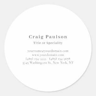 Serif Font Simple Professional Plain Classic Round Sticker