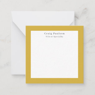 Serif Font Simple Professional Plain Gold White Note Card