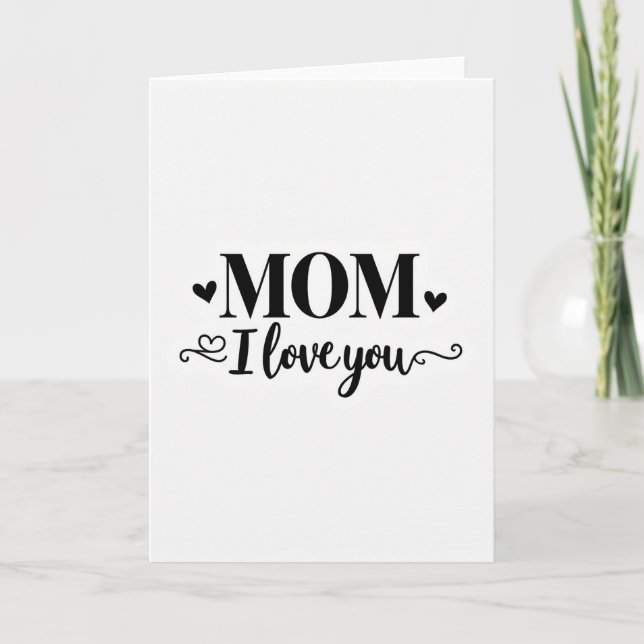 Serif Mom Hearts I Love You Card (Front)
