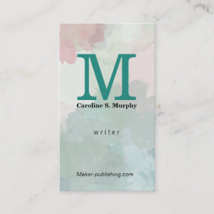 Serif Monogram   Watercolor Artistic Business Card
