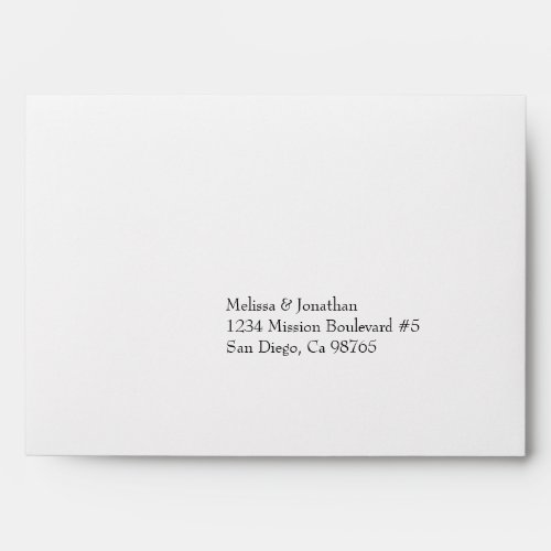 Serif print custom pre filled address RSVP Envelope