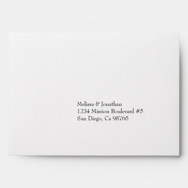 Serif print custom pre filled address RSVP Envelope (Front)