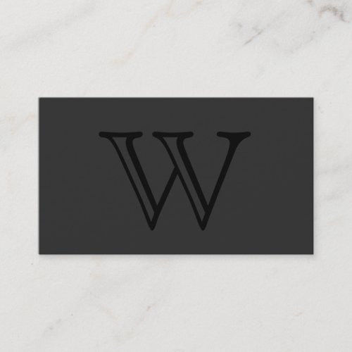 Serif Type Monogram Business Card