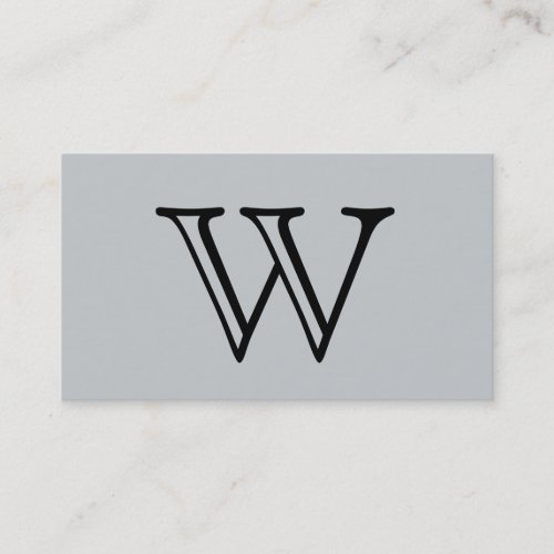 Serif Type Monogram grey background Business Card