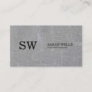 Serif Type Monogram / Marbled Gray Business Card