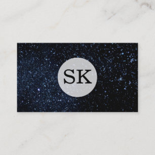 Serif Type Monogram / Night Sky Business Card