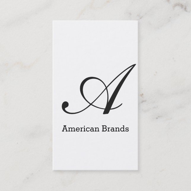 Serif Type Monogram (variation 3) Business Card (Front)