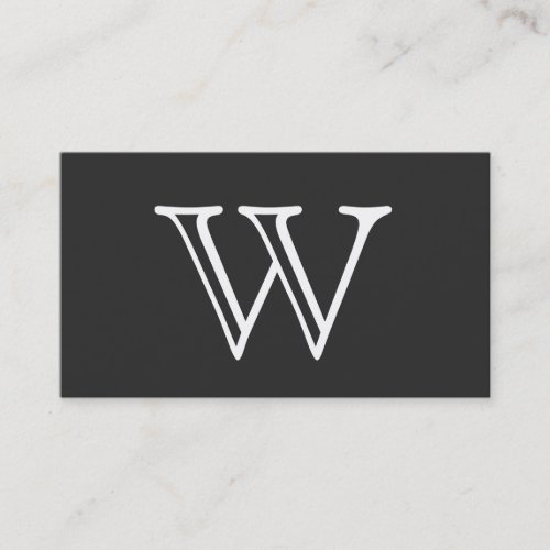 Serif Type Monogram white Business Card