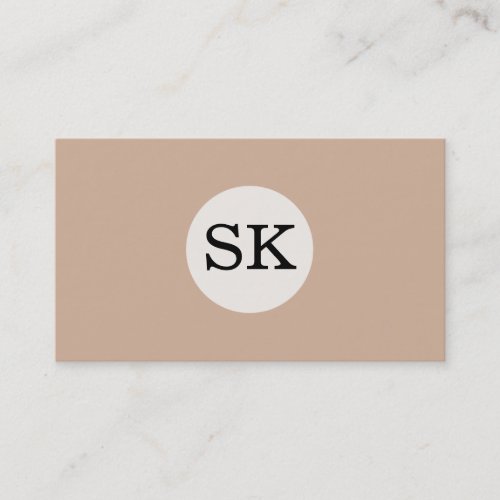 Serif Type Monogram White Circle Almond Background Business Card