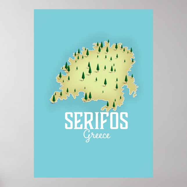 Serifos Greek Map Illustrated travel poster (Front)