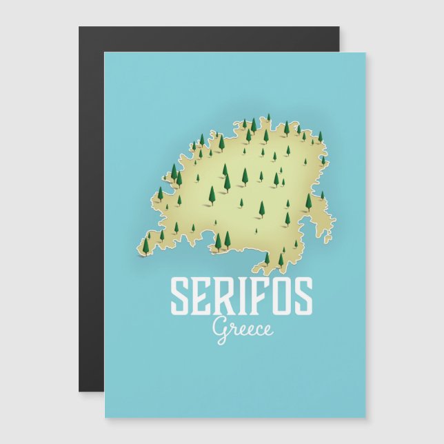 Serifos Greek Map Illustrated travel poster (Front/Back)