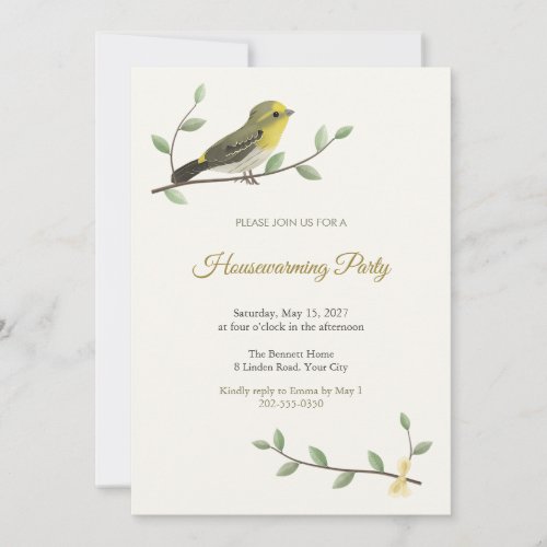 Serin Songbird Housewarming Party Invitation