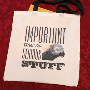 Serious African Grey Parrot Funny Bird Lover Stuff Tote Bag