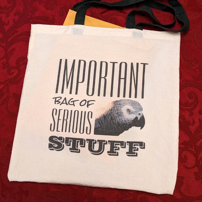 Serious African Grey Parrot Funny Bird Lover Stuff Tote Bag (Creator Uploaded)