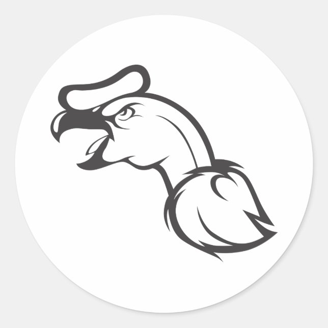 Serious Andean Condor Bird in Black and White Classic Round Sticker (Front)