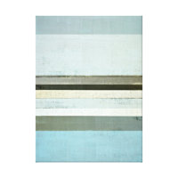 'Serious' Blue and Grey Abstract Art Canvas Print