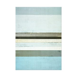 'Serious' Blue and Grey Abstract Art Canvas Print